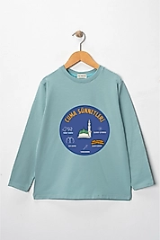 Erkek Çocuk Uzun Kollu Bisiklet Yaka "Cuma Sünnetleri"  Baskılı Tişört Mevsimlik Pamuklu