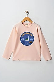 Kız Çocuk Uzun Kollu Bisiklet Yaka "Cuma Sünnetleri" Baskılı Tişört Mevsimlik Pamuklu