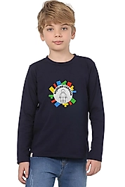 Erkek Çocuk Uzun Kollu Bisiklet Yaka "Hoşgeldin Ramazan" Baskılı Tişört Mevsimlik Pamuklu