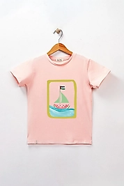 Kız Çocuk Kısa Kollu Bisiklet Yaka "Sumud, Özgür Filistin" Baskılı Tişört Mevsimlik Pamuklu