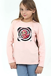 Kız Çocuk Uzun Kollu Bisiklet Yaka "Ramazan Süper Kahramanları Yardımsever" Baskılı Tişört Mevsimlik Pamuklu