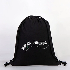 "Kuran Yolunda"   Baskılı Ham Bez Sırt Çantası %100 Pamuk
