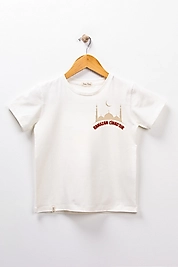 Yetişkin Kısa Kollu Bisiklet Yaka "Ramazan Cihad'dır" Baskılı Tişört Mevsimlik Pamuklu