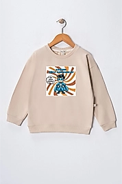 Erkek Çocuk "Ramazan Süper Kahramanları Sabırlı" Baskılı Pamuklu Sweat