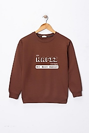 Çocuk "Bir Hafız Yetişir Bir Nesil Değişir" Baskılı Pamuklu Sweat
