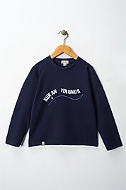 Çocuk Uzun Kollu Bisiklet Yaka "Kuran Yolunda" Baskılı Tişört Mevsimlik Pamuklu