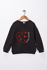 Kız Çocuk "Hamd Olsun"  Baskılı Pamuklu Sweat