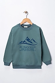 Erkek Çocuk "Uhud" Baskılı Pamuklu Sweat