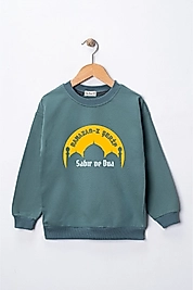 Çocuk  "Sabır Ve Dua"  Baskılı Pamuklu Sweat