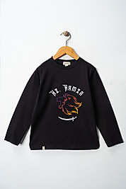 Yetişkin Uzun Kollu Bisiklet Yaka "Hz Hamza"  Baskılı Tişört Mevsimlik Pamuklu