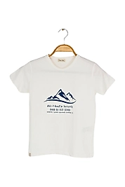 Yetişkin Kısa Kollu Bisiklet Yaka "Uhud" Baskılı Tişört Mevsimlik Pamuklu