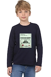 Erkek Çocuk Uzun Kollu Bisiklet Yaka "Fatih Sultan Mehmet" Padişah Baskılı Tişört Mevsimlik Pamuklu