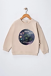 Erkek Çocuk "Kuran Okuyorum, Uzayı Öğreniyorum"  Baskılı Pamuklu Sweat