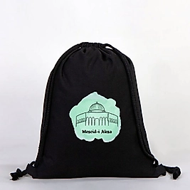 "Mescid-i Aksa" Baskılı Ham Bez Sırt Çantası %100 Pamuk