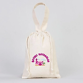 Kız Çocuk "Hayırlı Bayramlar" Baskılı Harçlık Kesesi %100 Pamuk