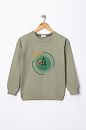 Erkek Çocuk "Hazerfen" Baskılı Pamuklu Sweat