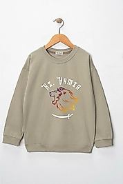 Erkek Çocuk "Hz Hamza" Baskılı Pamuklu Sweat