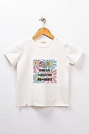 Yetişkin Kısa Kollu Bisiklet Yaka "Kuran Hayatın Rehberi" Baskılı Tişört Mevsimlik Pamuklu