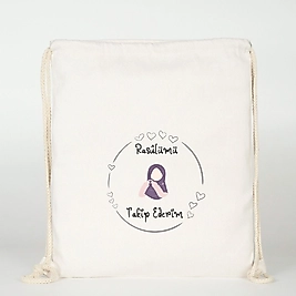 "Rasulümü Takip Ederim"  Baskılı Ham Bez Sırt Çantası %100 Pamuk