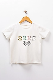 Yetişkin Kısa Kollu Bisiklet Yaka "Oruç" Kelebek Baskılı Tişört Mevsimlik Pamuklu