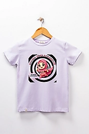 Kız Çocuk Kısa Kollu Bisiklet Yaka "Ramazan Süper Kahramanları Yardımsever" Baskılı Tişört Mevsimlik Pamuklu