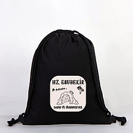 "Hz Ebubekir"   Baskılı Ham Bez Sırt Çantası %100 Pamuk