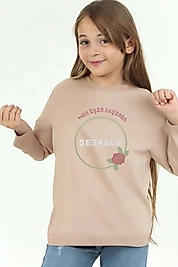 Kız Çocuk "Besmele"  Baskılı Pamuklu Sweat