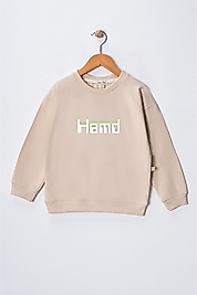 Erkek Çocuk "Hamd" Baskılı Pamuklu Sweat