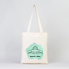 "Mescid-i Aksa" Baskılı Omuz Çantası Gabardin Kumaş