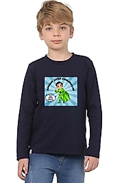 Erkek Çocuk Uzun Kollu Bisiklet Yaka "Ramazan Süper Kahramanları Cömert" Baskılı Tişört Mevsimlik Pamuklu