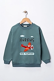 Çocuk "Hürkuş"  Baskılı Pamuklu Sweat