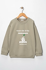 Erkek Çocuk "Tarık Bin Ziyad" Baskılı Sweat