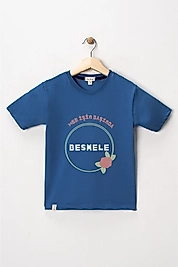 Kız Çocuk Kısa Kollu Bisiklet Yaka "Besmele" Baskılı Tişört Mevsimlik Pamuklu