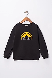 Çocuk  "Sabır Ve Dua"  Baskılı Pamuklu Sweat