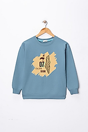 Çocuk "7 Ekim Gazze" Baskılı Pamuklu Sweat