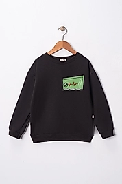 Çocuk "Gazze" Baskılı Pamuklu Sweat