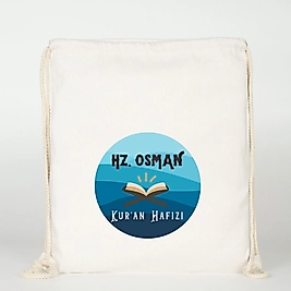 "Hz Osman"   Baskılı Ham Bez Sırt Çantası %100 Pamuk
