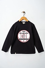 Yetişkin Uzun Kollu Bisiklet Yaka "Talha Bin Ubeydullah"  Baskılı Tişört Mevsimlik Pamuklu