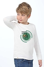 Erkek Çocuk Uzun Kollu Bisiklet Yaka "Hazerfenin Torunları"  Baskılı Tişört Mevsimlik Pamuklu