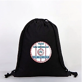 "Talha Bin Ubeydullah"   Baskılı Ham Bez Sırt Çantası %100 Pamuk