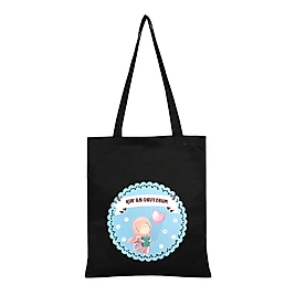 "Kuran Okuyorum" Baskılı Omuz Çantası Gabardin Kumaş