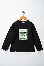 Yetişkin Uzun Kollu Bisiklet Yaka "Fatih Sultan Mehmet" Padişah Baskılı Tişört Mevsimlik Pamuklu