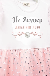 Kız Çocuk Tüllü "Hz. Zeynep" Baskılı Elbise
