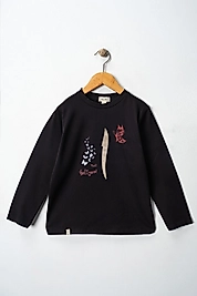 Yetişkin Uzun Kollu Bisiklet Yaka "Elif Nesli Geliyor"  Baskılı Tişört Mevsimlik Pamuklu