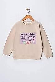 Kız Çocuk  "Ramazan Sözlüğü"   Baskılı Pamuklu Sweat