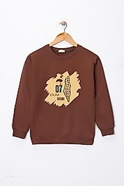 Çocuk "7 Ekim Gazze" Baskılı Pamuklu Sweat