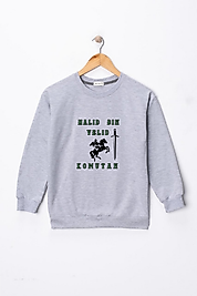 Erkek Çocuk "Halid Bin Velid" Baskılı Pamuklu Sweat