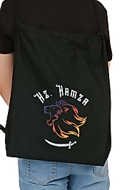 "Hz Hamza" Baskılı Ham Bez Sırt Çantası %100 Pamuk