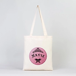 "Hafız" Baskılı Omuz Çantası Gabardin Kumaş