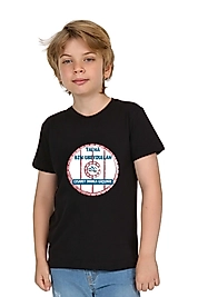 Erkek Çocuk Kısa Kollu Bisiklet Yaka "Talha Bin Ubeydullah" Baskılı Tişört Mevsimlik Pamuklu